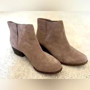 Lucky Brand - Size 8 - Taupe Suede Booties. Like New!
